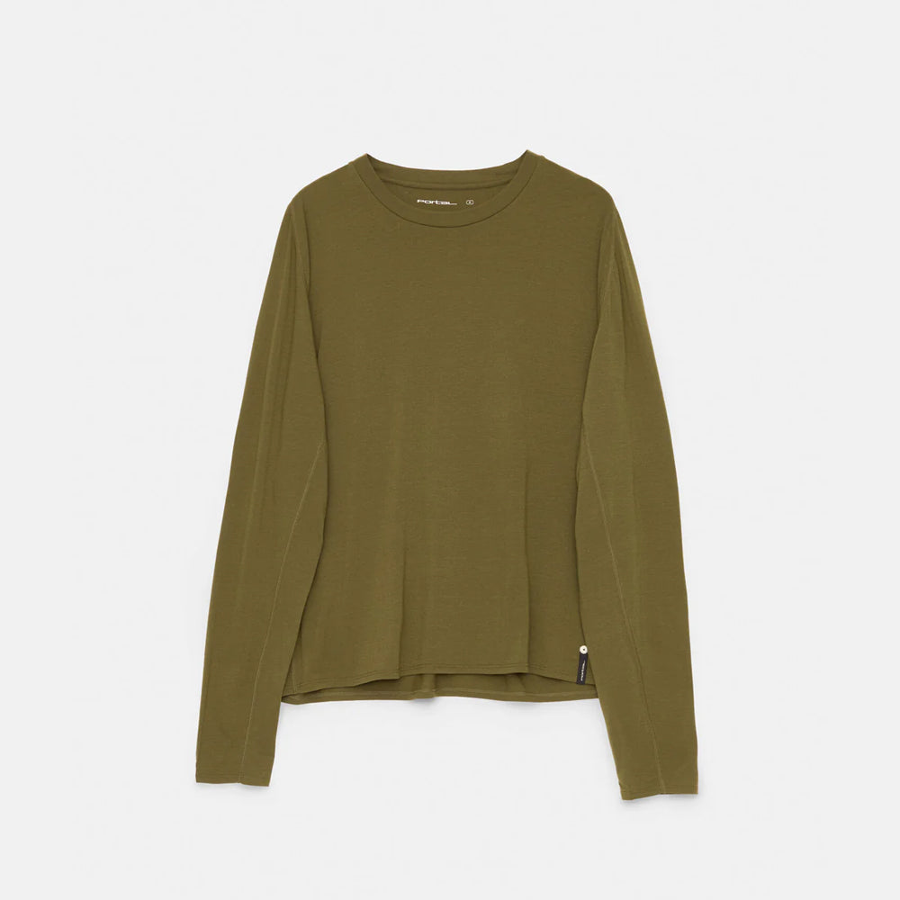 トップス PORTAL 26SS DRIFT MERINO LS T Portal Drift Merino LS Tee - Dark Olive – CCACHE RUNNING