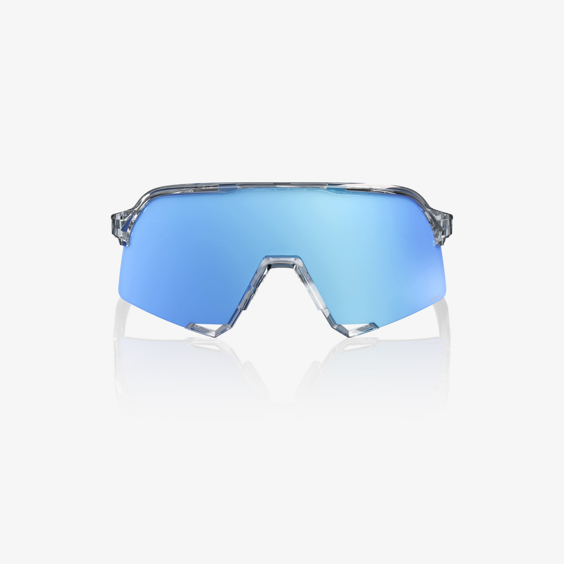 100-s3-sunglasses-polished-translucent-clear-hiper-blue-mirror-lens-front