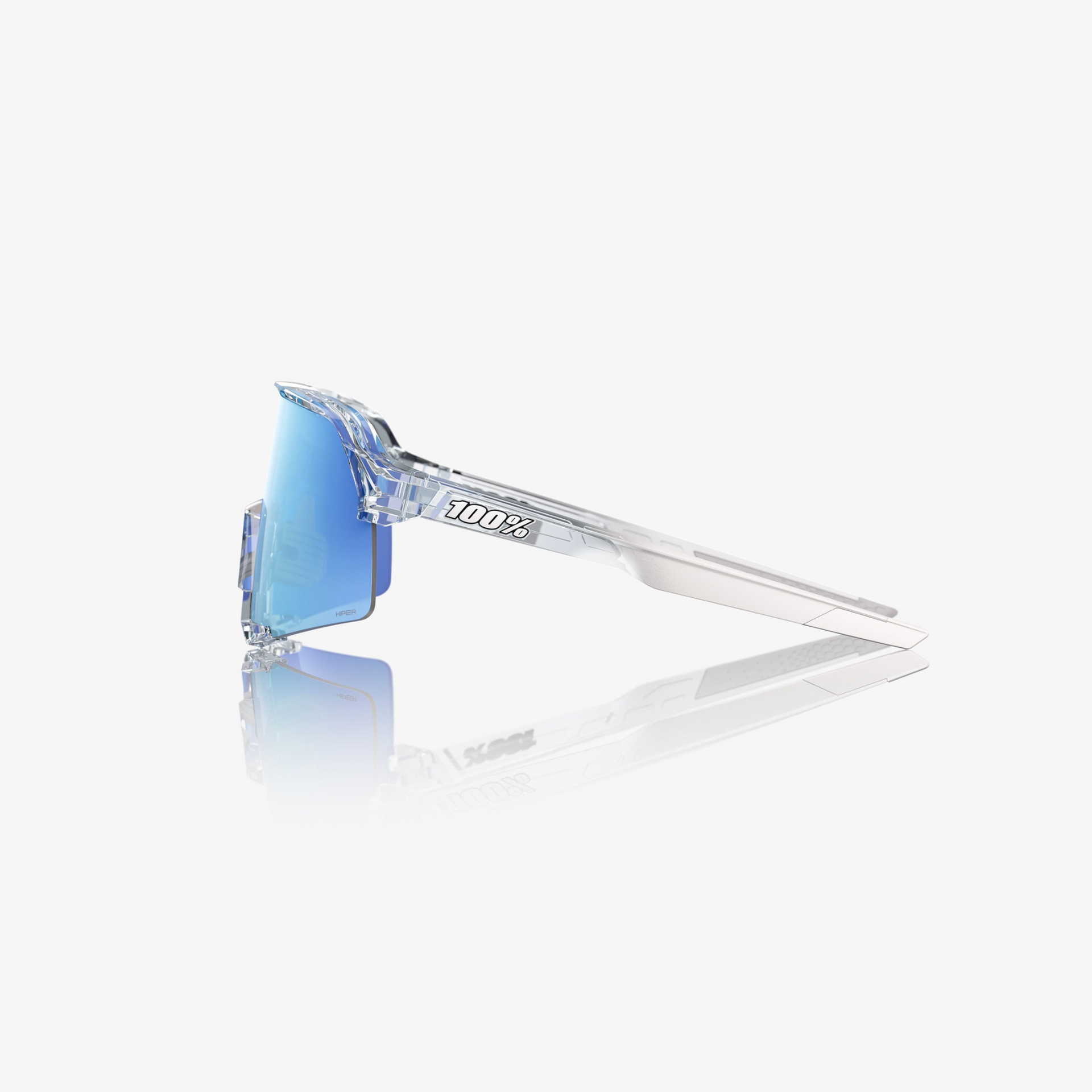 100-s3-sunglasses-polished-translucent-clear-hiper-blue-mirror-lens-side