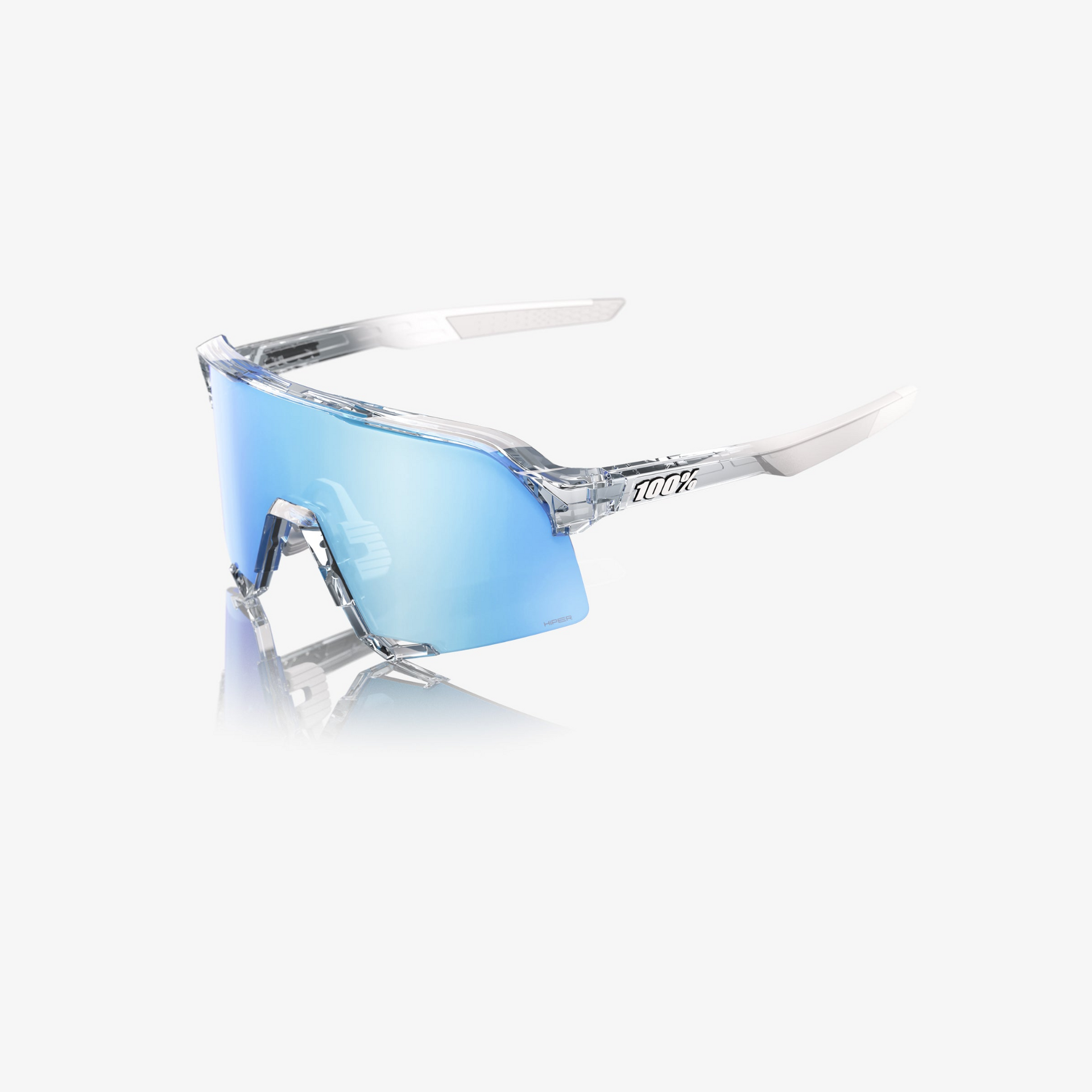 100-s3-sunglasses-polished-translucent-clear-hiper-blue-mirror-lens