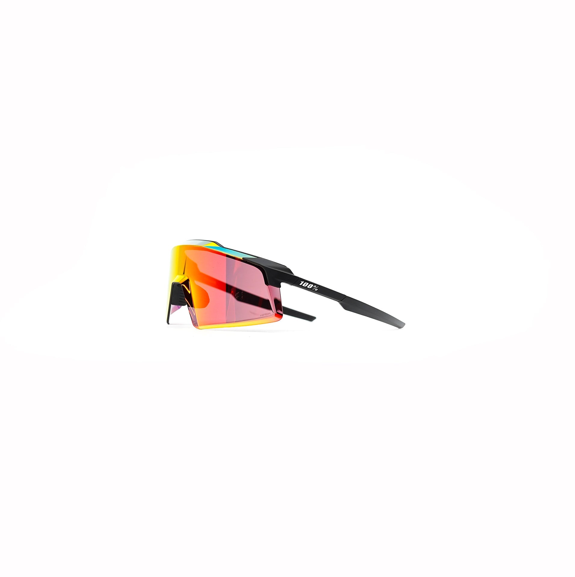 100% Aerocraft Sunglasses - Soft Tact Black HiPER Red Multilayer Mirror Lens
