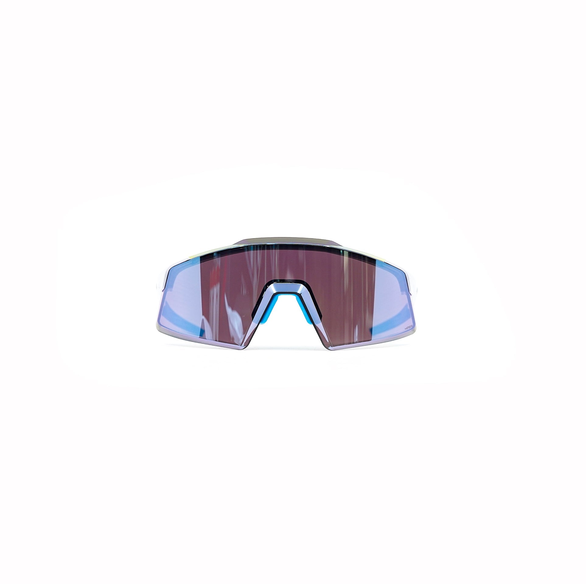 100% Aerocraft Sunglasses - Matte White HiPER Blue Mirror Lens