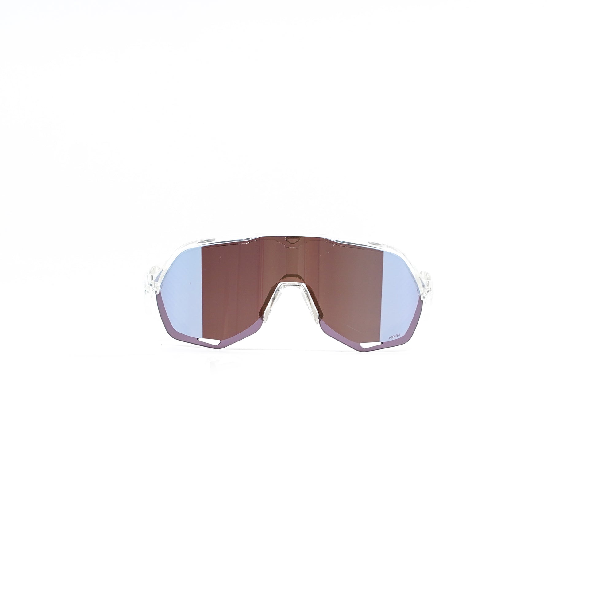100% S2 Sunglasses - Polished Translucent Clear (HiPER Blue Mirror Lens)