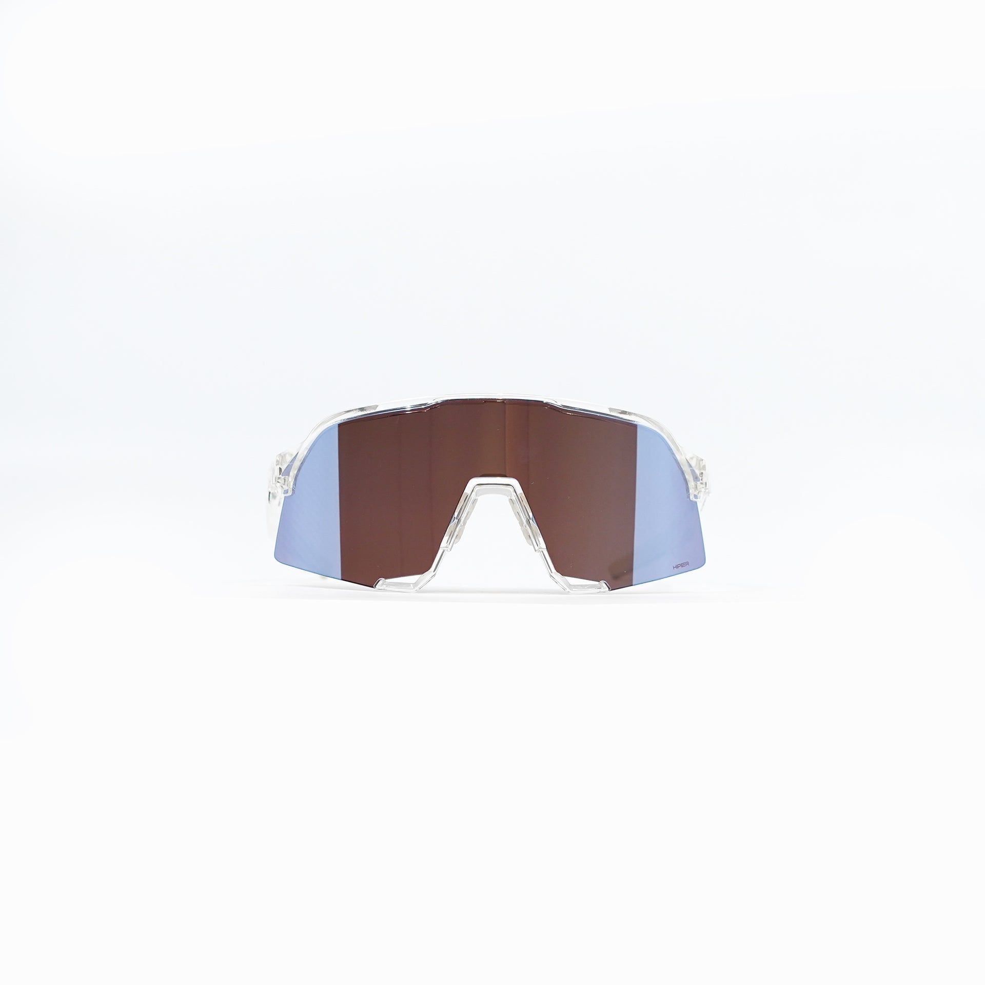 100% S3 Sunglasses - Polished Translucent Clear (HiPER Blue Mirror Lens)