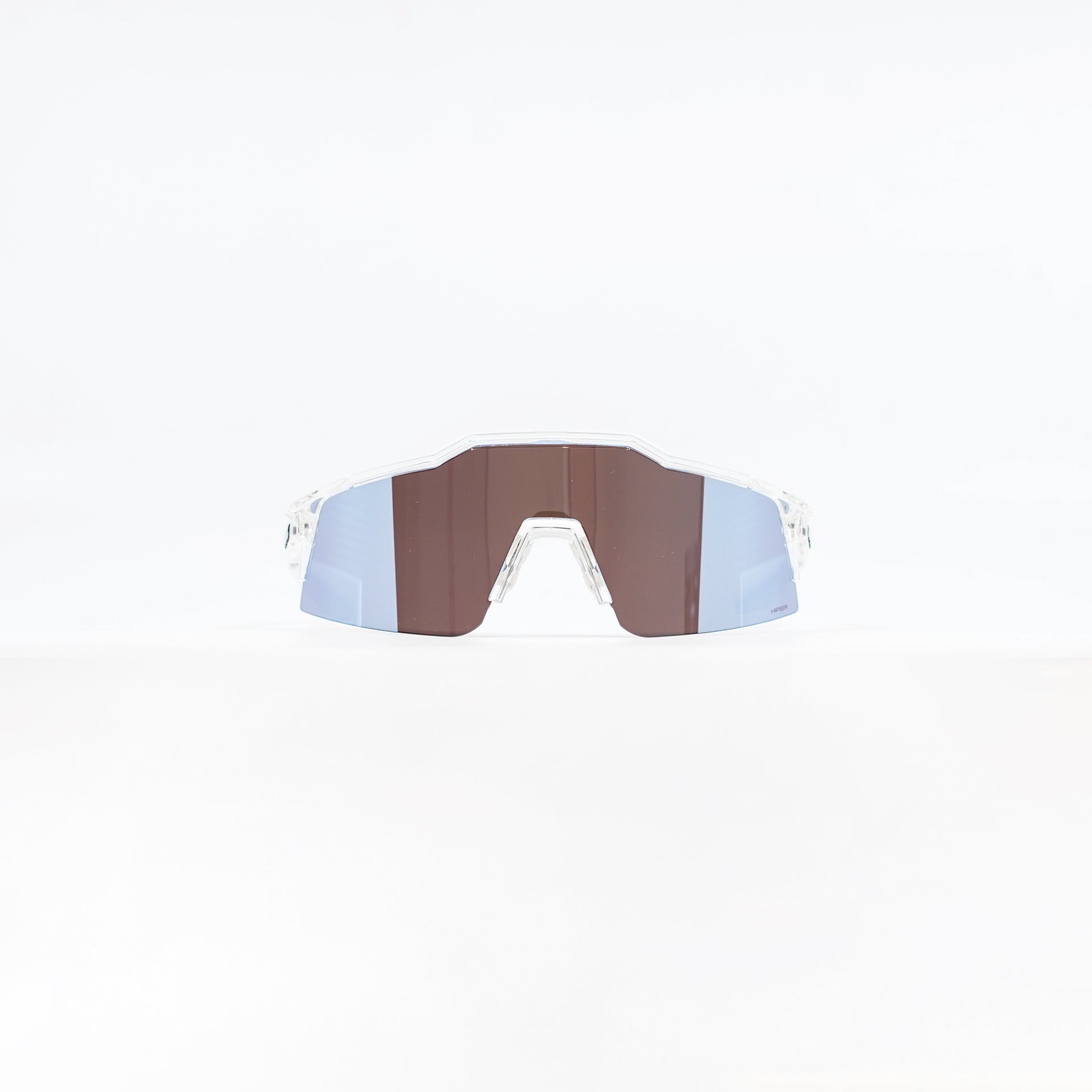 100% Speedcraft SL Sunglasses - Polished Translucent Clear (HiPER Blue Mirror Lens)