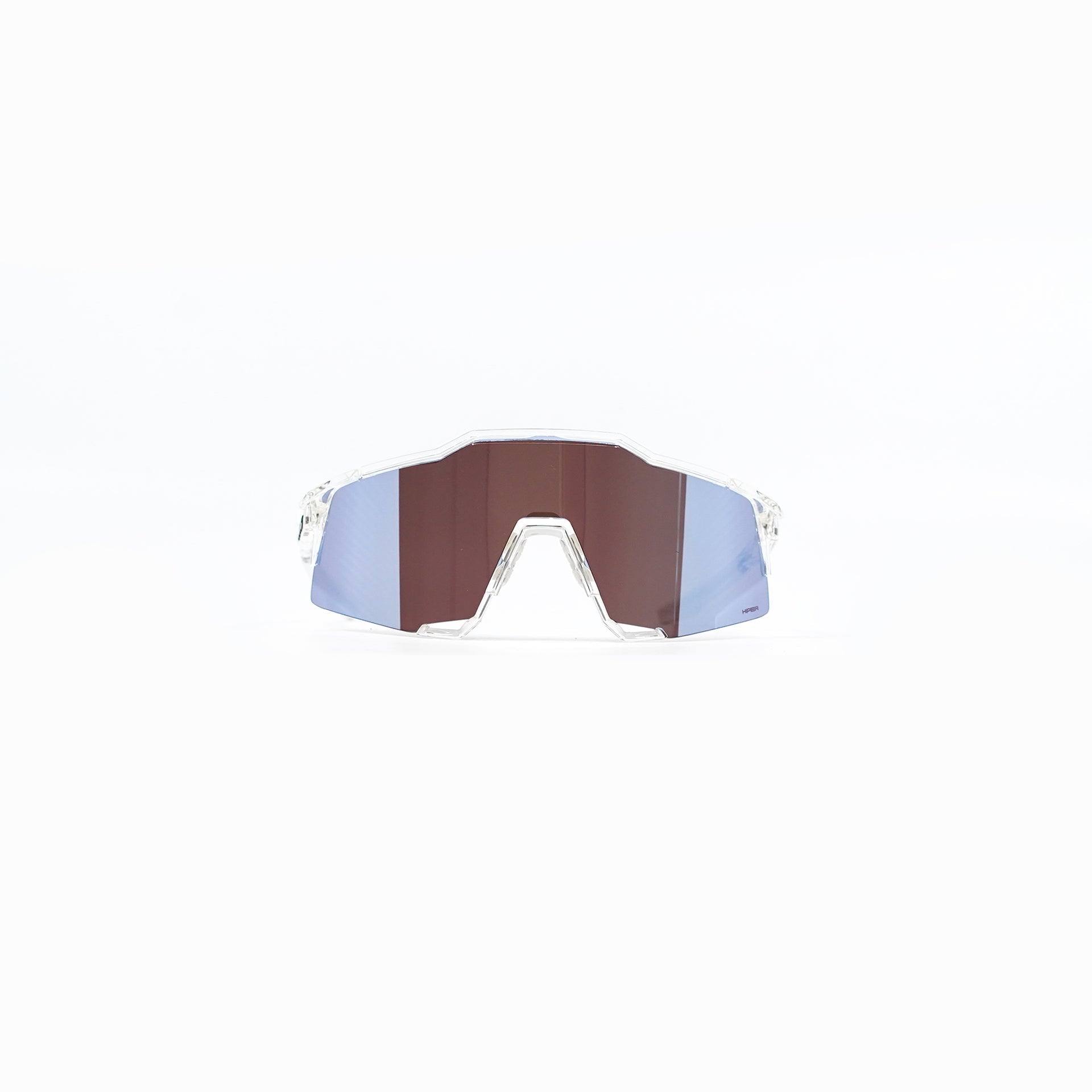 100% Speedcraft Sunglasses - Polished Translucent Clear (HiPER Blue Mirror Lens)