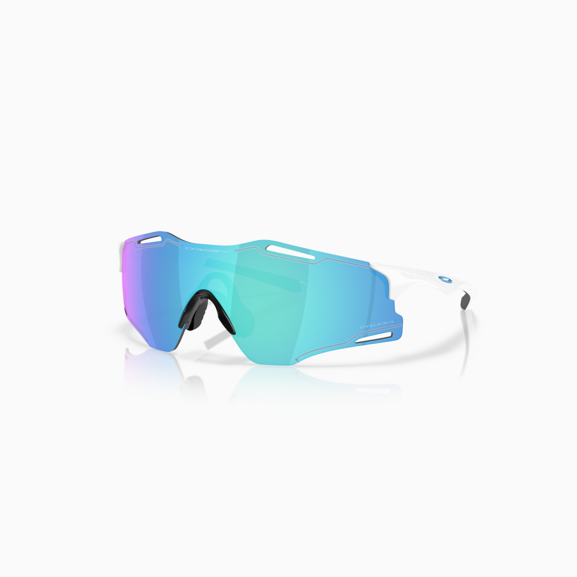 Oakley Cybr Zero Sunglasses - Polished White (Prizm Sapphire Lens)