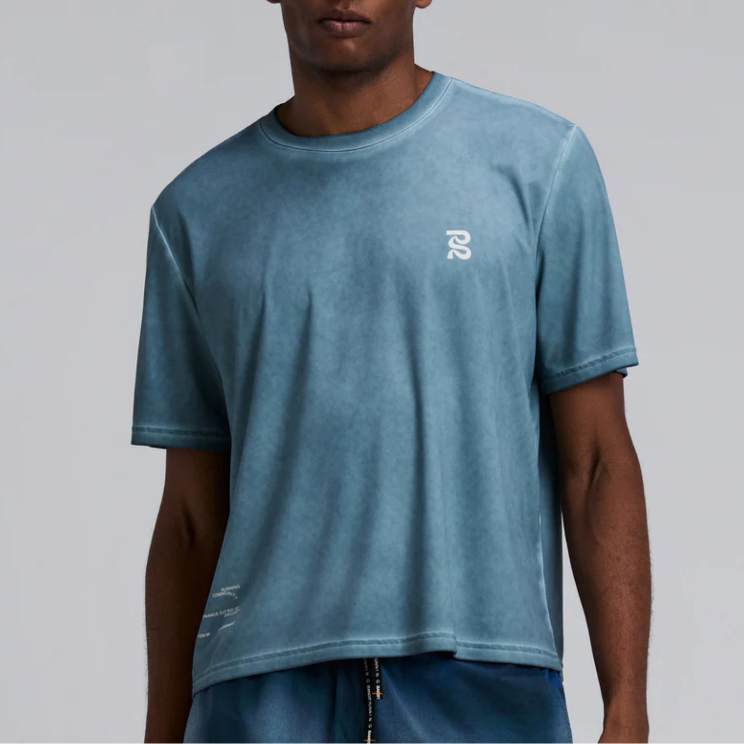 Bandit Running FrioSoft™ Performance Box Tee - Tranquil Blue/SaltFade