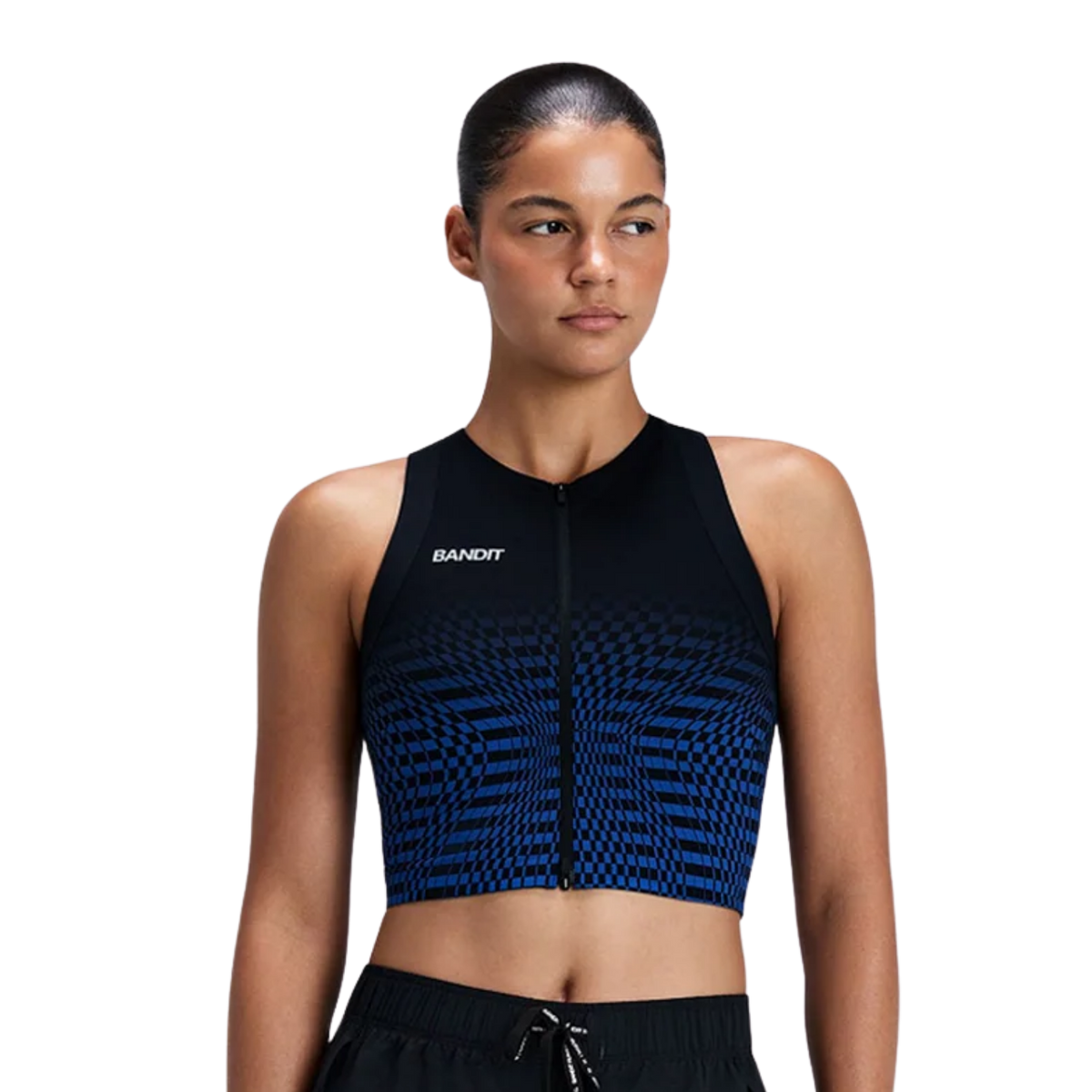 Bandit Running Women's Adapto™ 2-Way Zip Race Crop - Bauhaus Blue