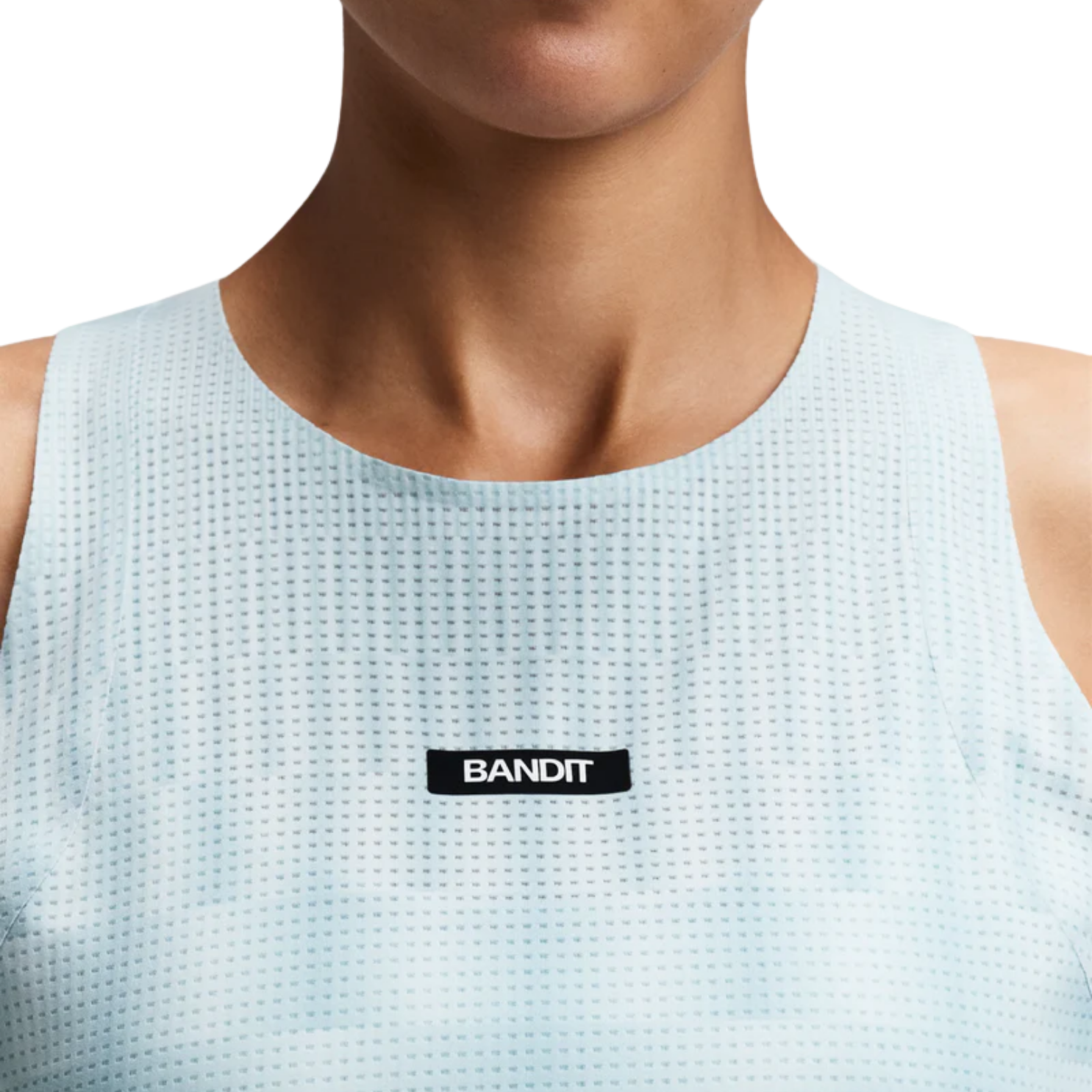 Bandit Running Women's GeoMesh™ Lightweight Race Singlet - Growing Grid/Lagoon Mist