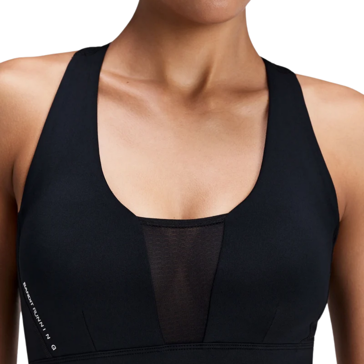 Bandit Running Women's Stamina-V™ GeoMesh™ V-Neck Run Bra - Black