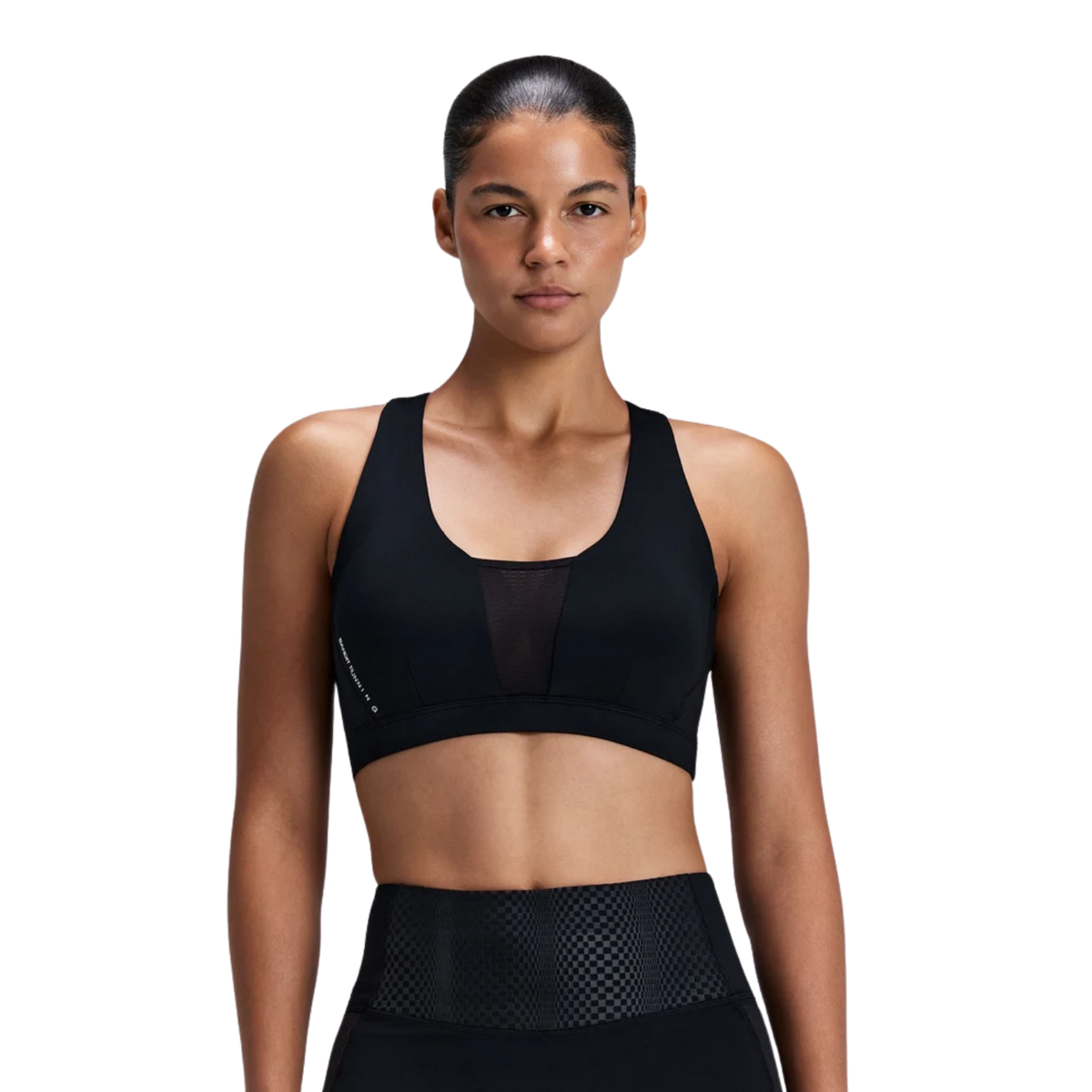 Bandit Running Women's Stamina-V™ GeoMesh™ V-Neck Run Bra - Black