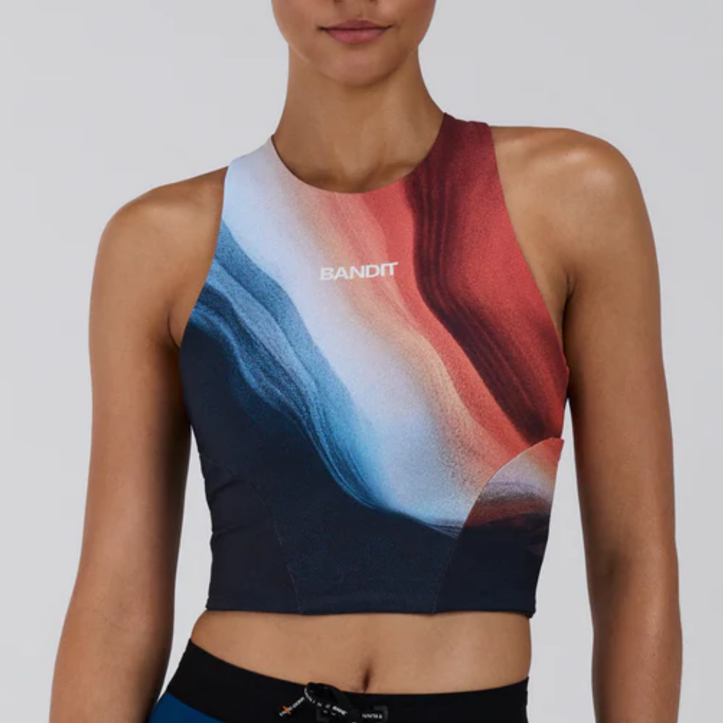 Bandit Running Women's Stamina™ Race Crop - Thermal Field/Rusted Apricot