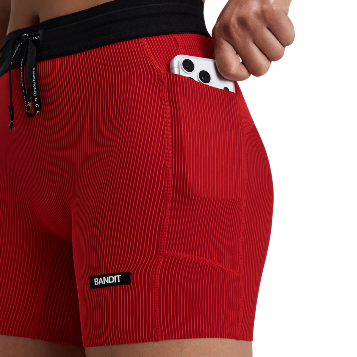 Bandit Running Women's Striped Cadence™ 5" Compression Shorts - Oxide Red/Signal Red