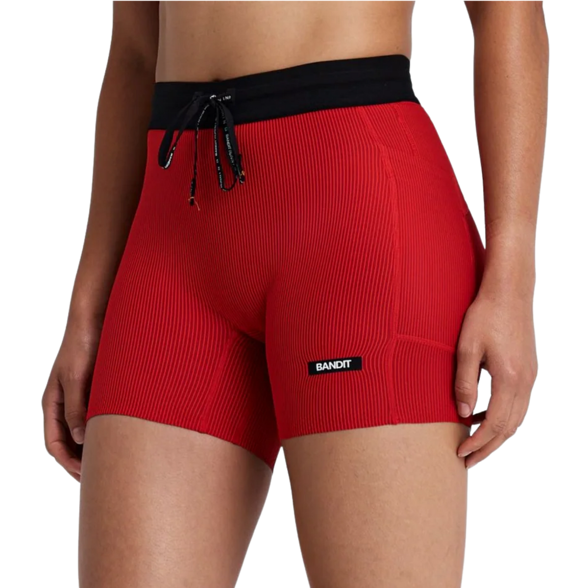 Bandit Running Women's Striped Cadence™ 5" Compression Shorts - Oxide Red/Signal Red