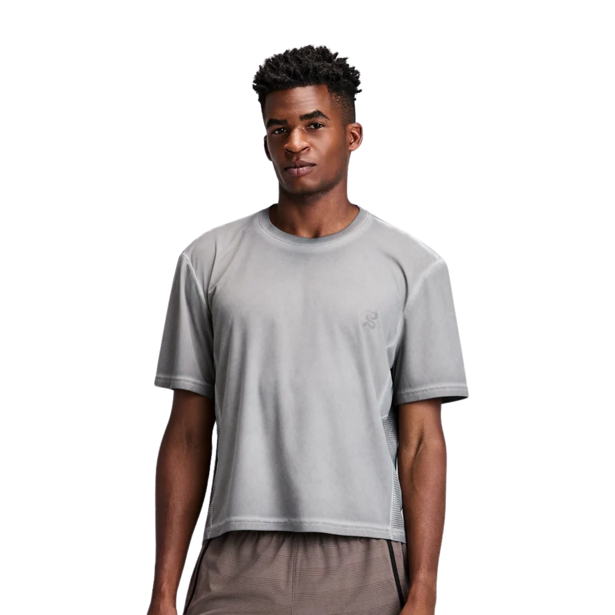 Bandit Running FrioSoft™ Perforated Box Tee - Concrete Taupe