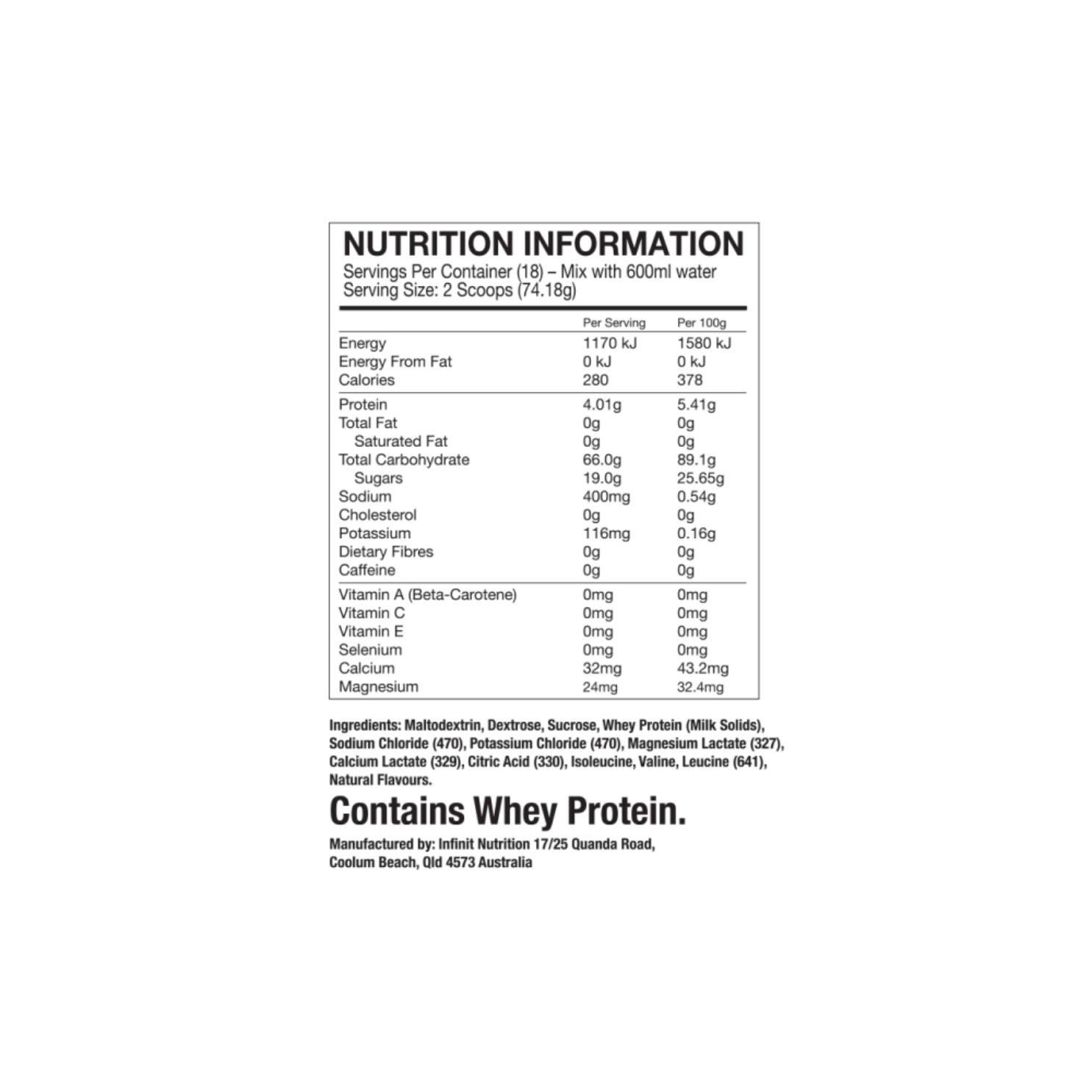 Infinit Nutrition Go Far Drink Mix Sachet - Raspberry (Single Serve)