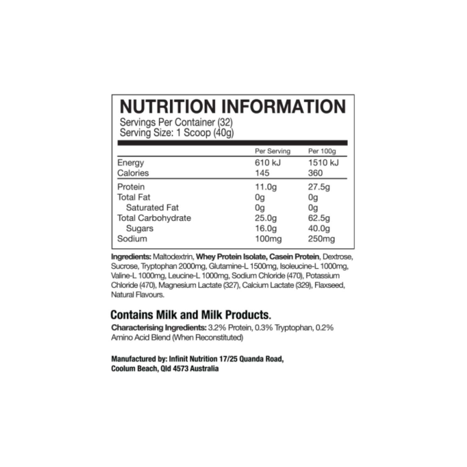 Infinit Nutrition Nocturne Drink Sachet - Chocolate (Single Serve)