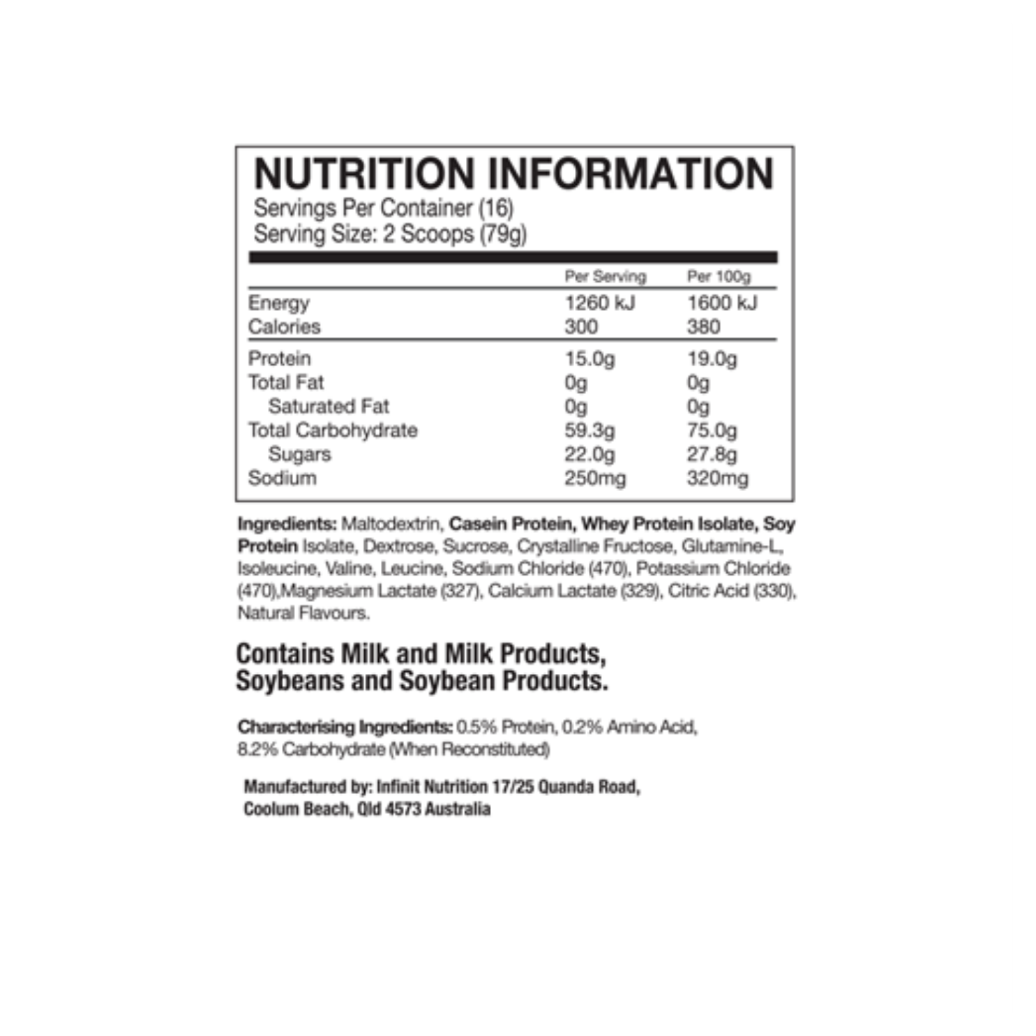 Infinit Nutrition Repair Drink Mix Bag - Vanilla - 1.26kg