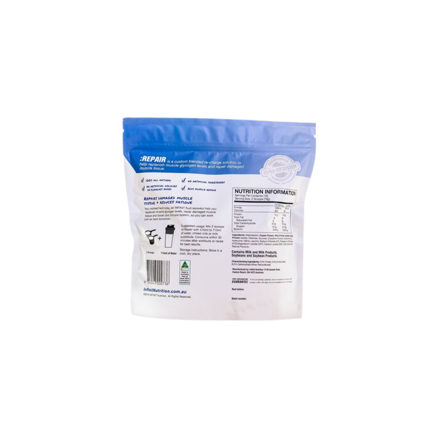 Infinit Nutrition Repair Drink Mix Bag - Vanilla - 1.26kg