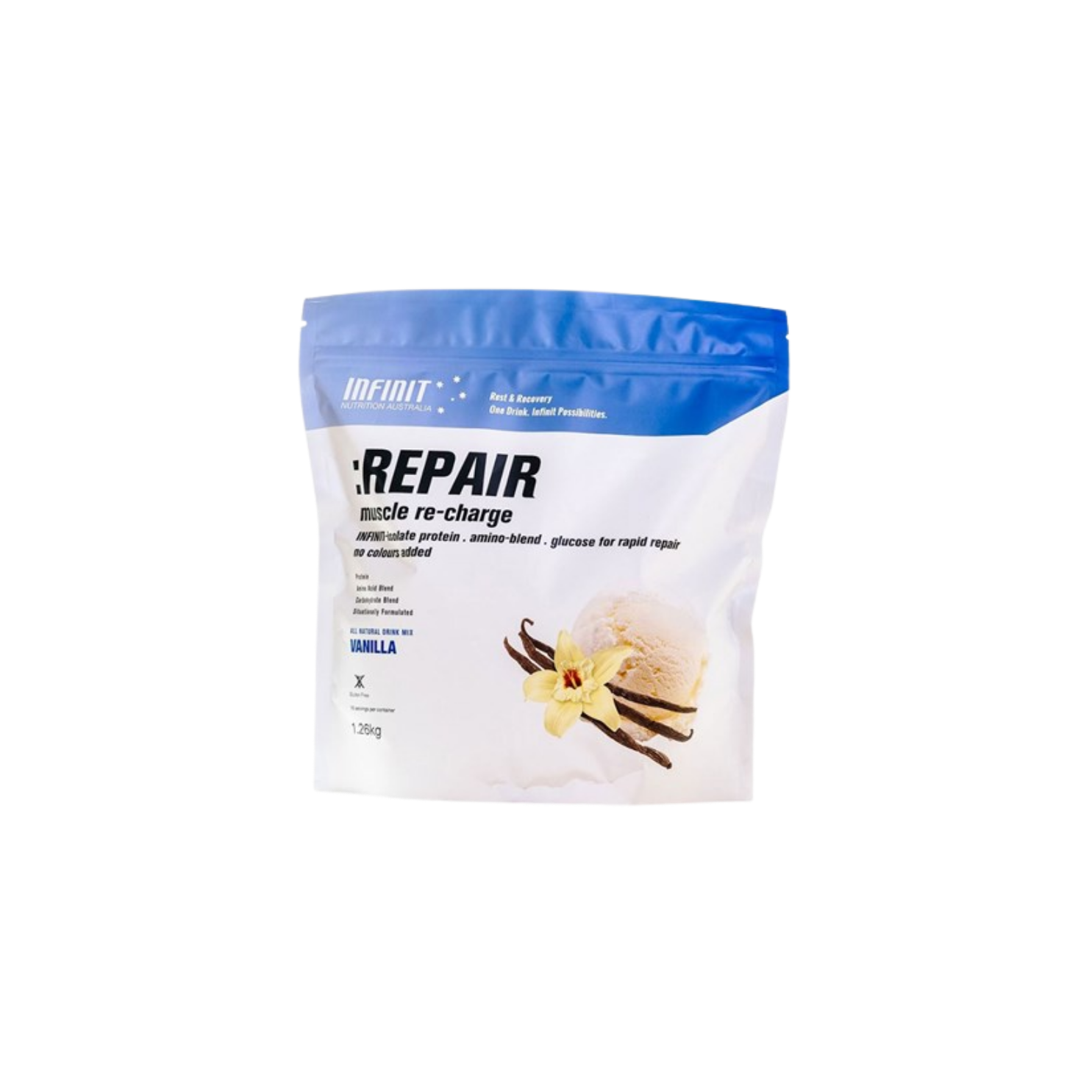 Infinit Nutrition Repair Drink Mix Bag - Vanilla - 1.26kg
