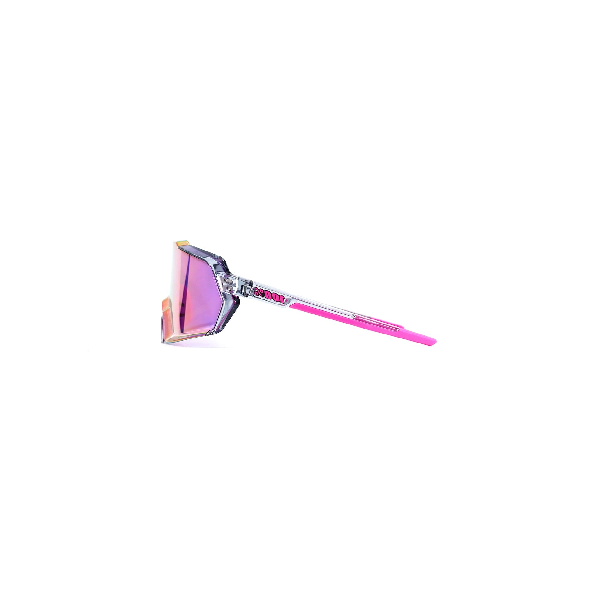 100% Korbin Sunglasses - Polished Translucent Grey - (Purple Mirror Lens)