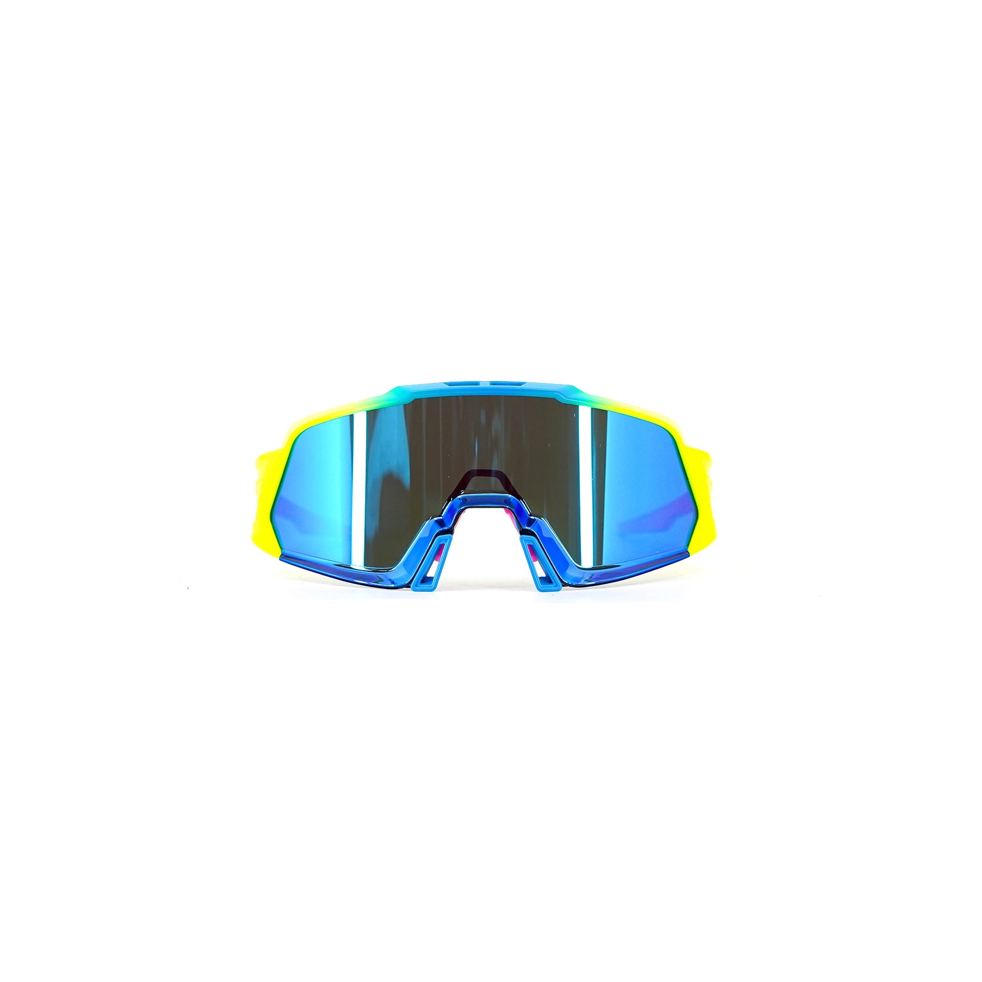 100% Korbin X Sunglasses - Satin Neon (Blue Multilayer Mirror Lens)