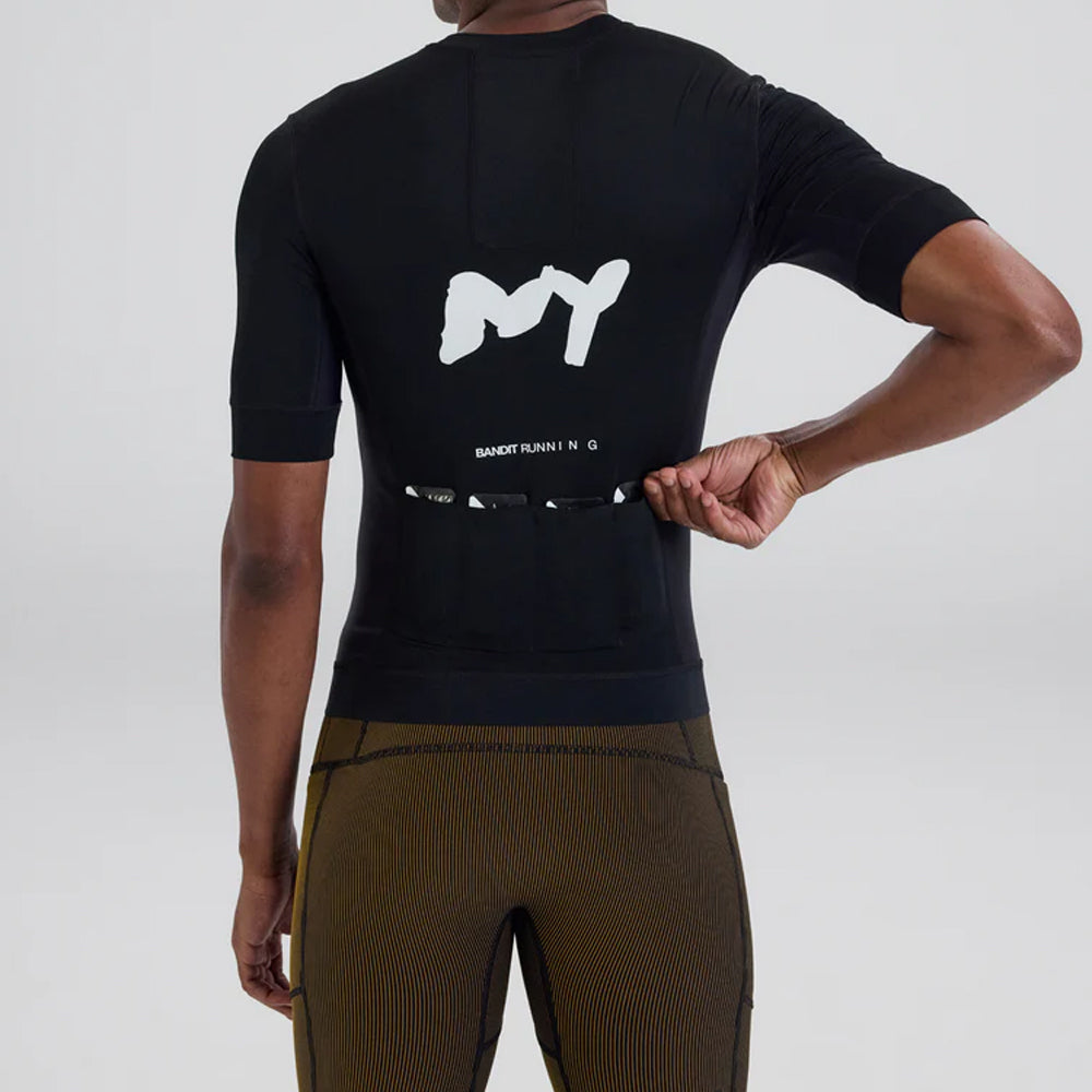 Bandit Running Ares Two-Way Zip Performance Tee - Black