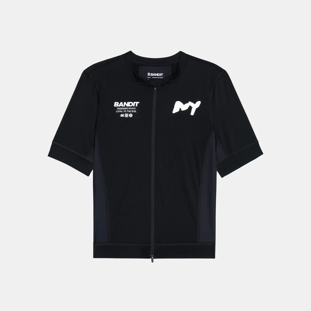 Bandit Running Ares Two-Way Zip Performance Tee - Black