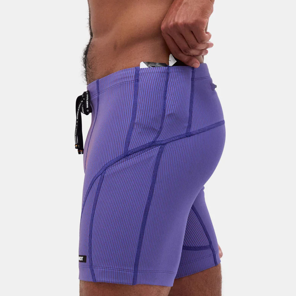 Bandit Running Cadence 7 Pocket Quarter Tights - Deep Peri Blue