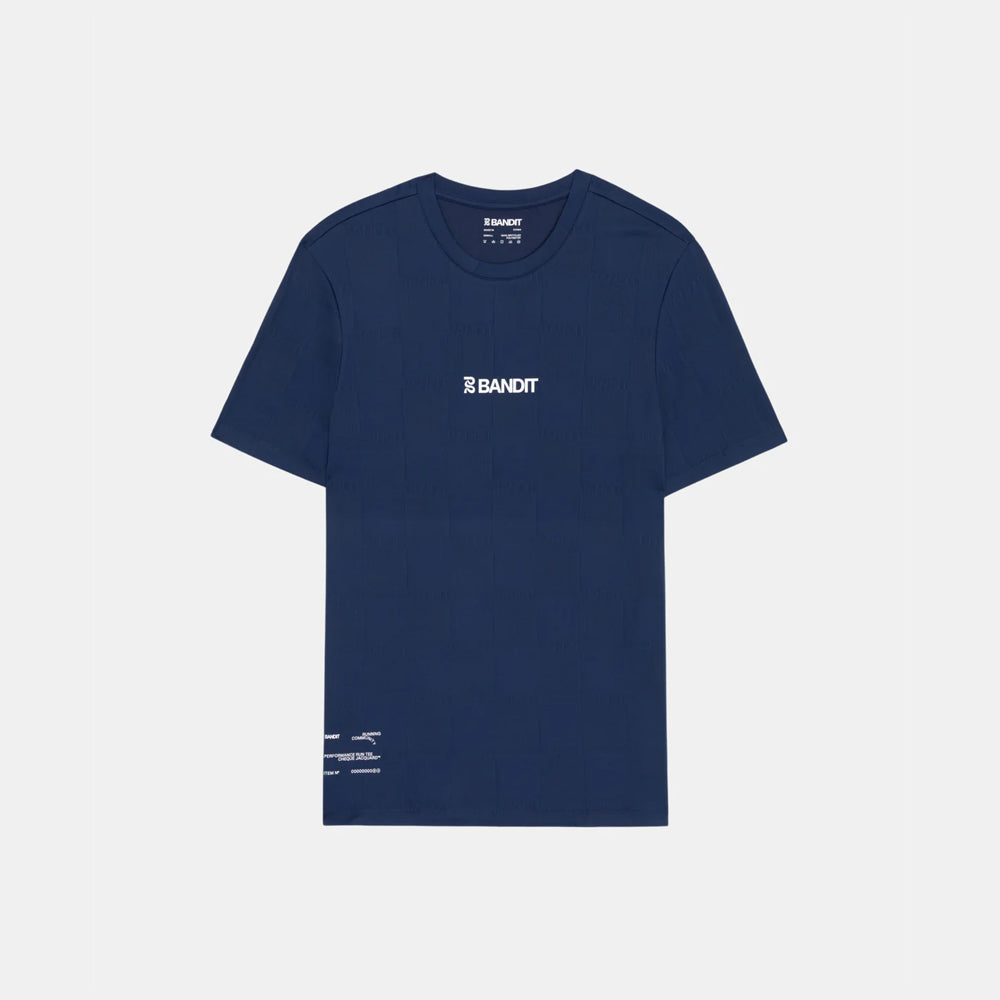 Bandit Running Cheque Jacquard Short Sleeve Tee - NY Navy