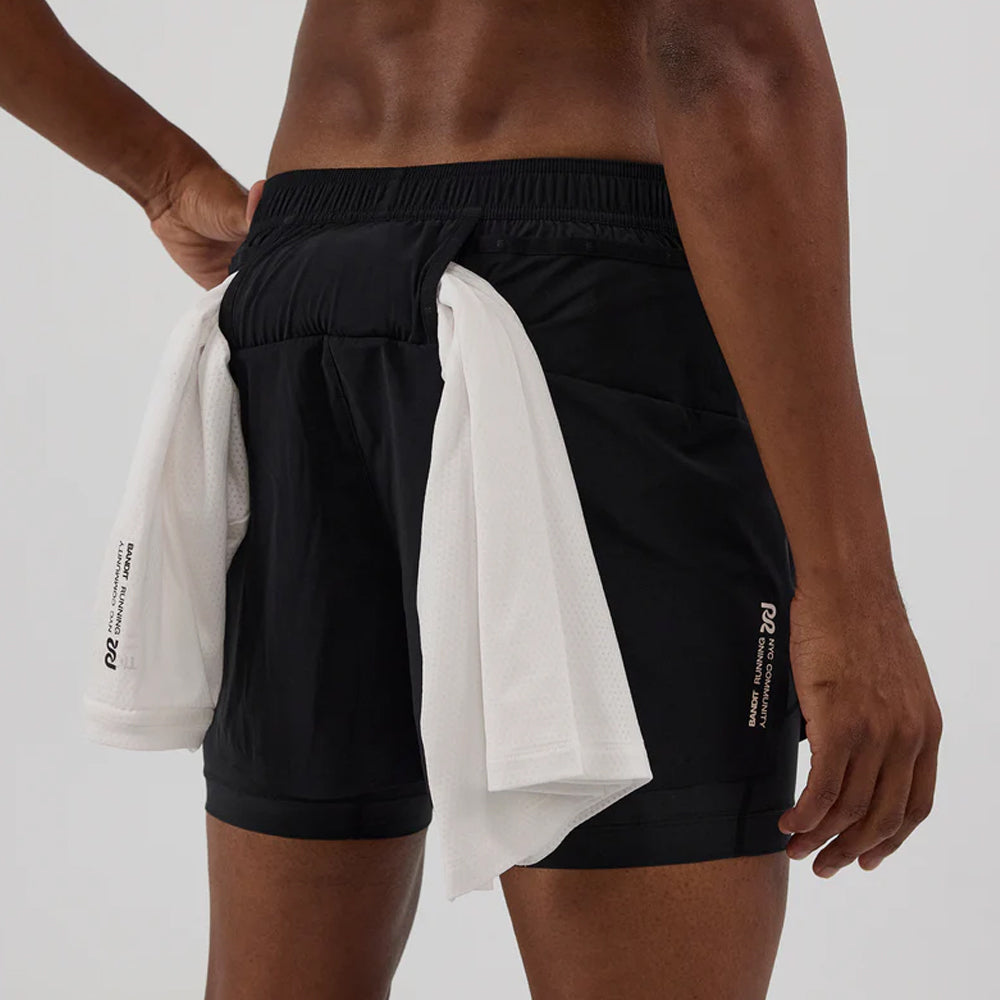 Bandit Running Engineered Vento Duo Distance Short - Black