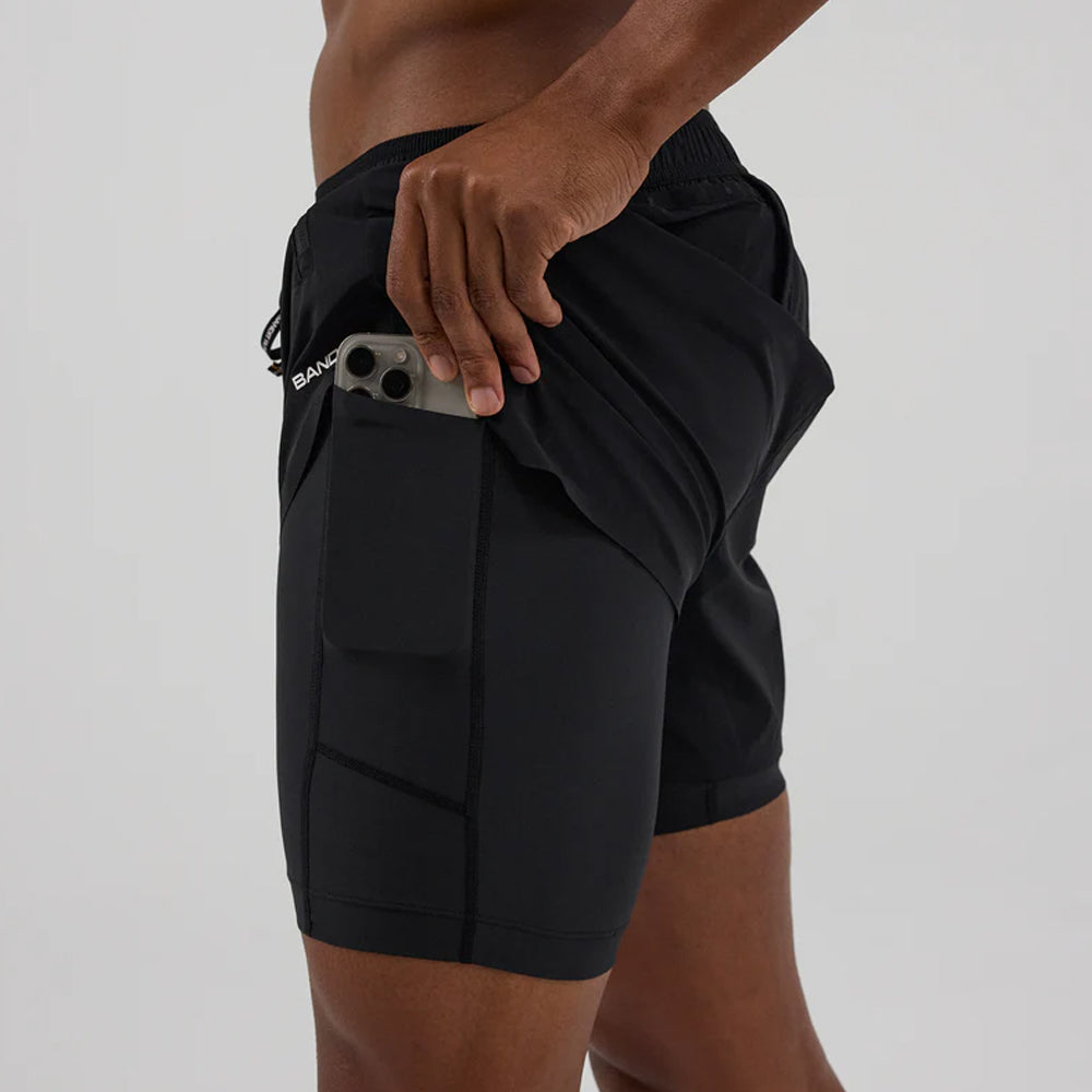 Bandit Running Engineered Vento Duo Distance Short - Black