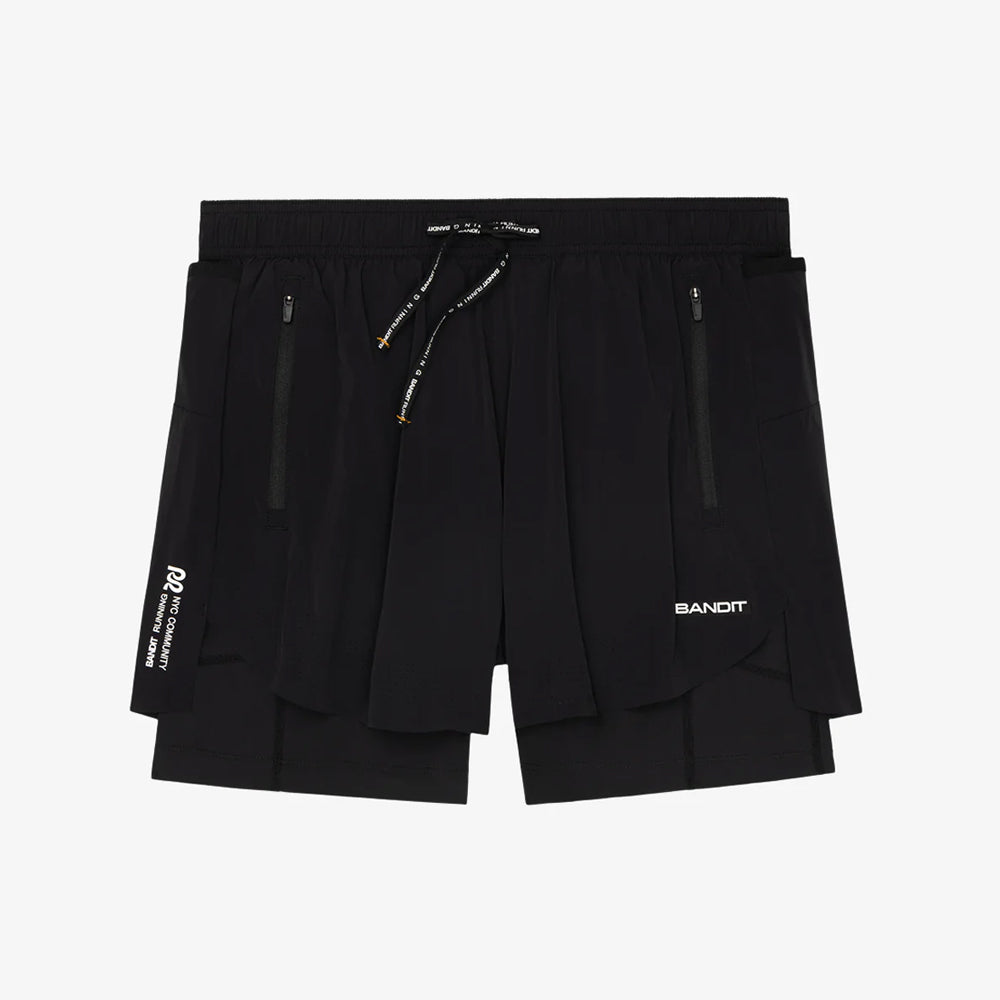 Bandit Running Engineered Vento Duo Distance Short - Black