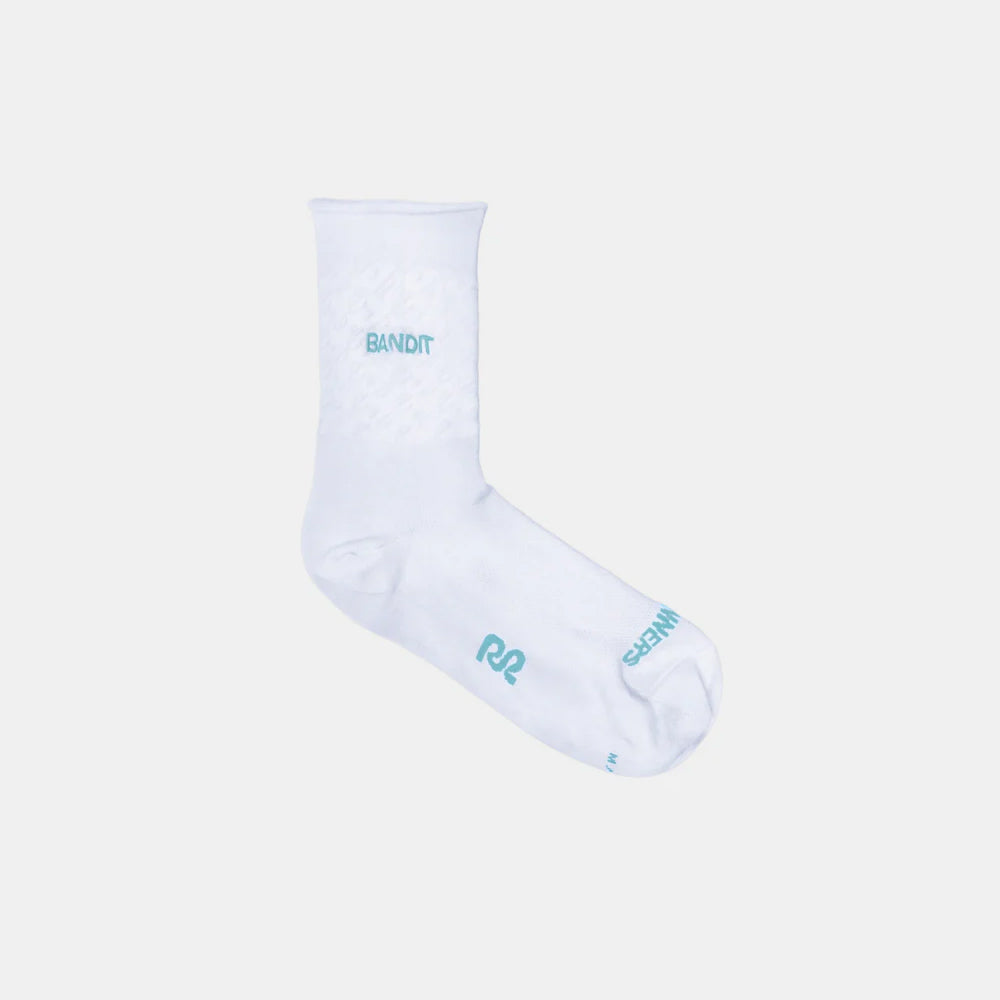 Bandit Running Grid Knit Run Socks - White/Vintage Blue - 2 Pack