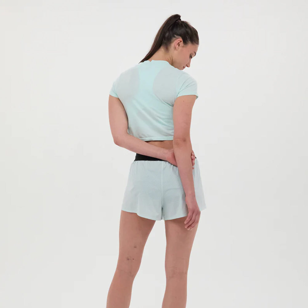 Bandit Running Mercury Seamless Womens Crop Tee - Minty Blue