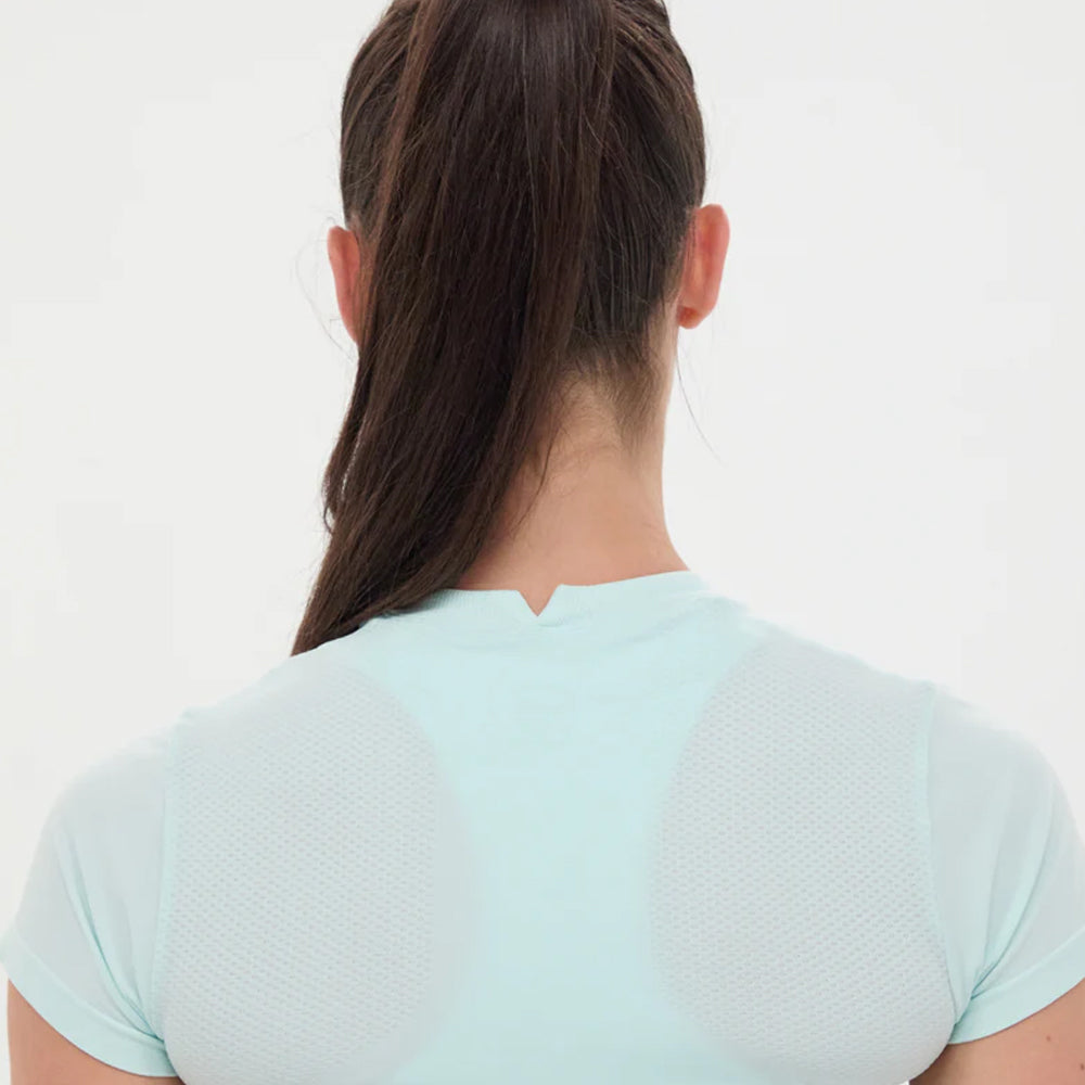 Bandit Running Mercury Seamless Womens Crop Tee - Minty Blue