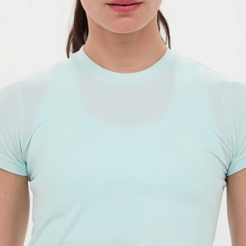 Bandit Running Mercury Seamless Womens Crop Tee - Minty Blue