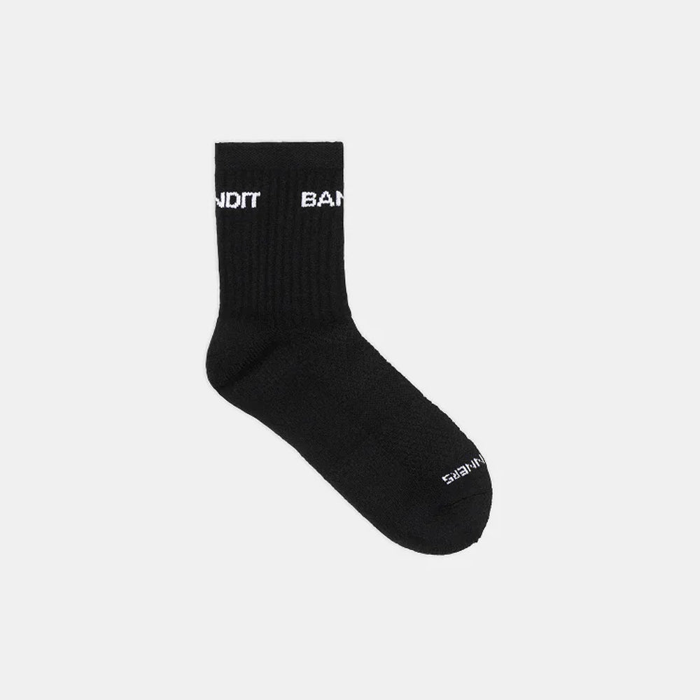 Bandit Running Merino Wool Run Socks - Black/White - 2 Pack