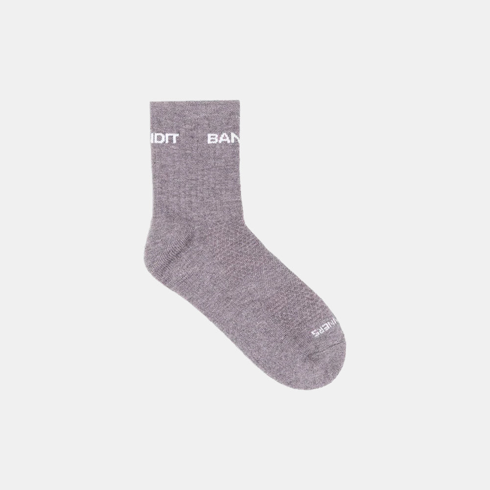 Bandit Running Merino Wool Run Socks - Haze/White - 2 Pack