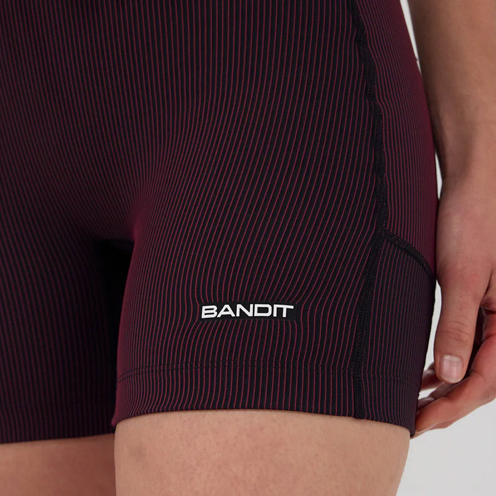 Bandit Running Striped Cadence 5" Compression - Black/Fig