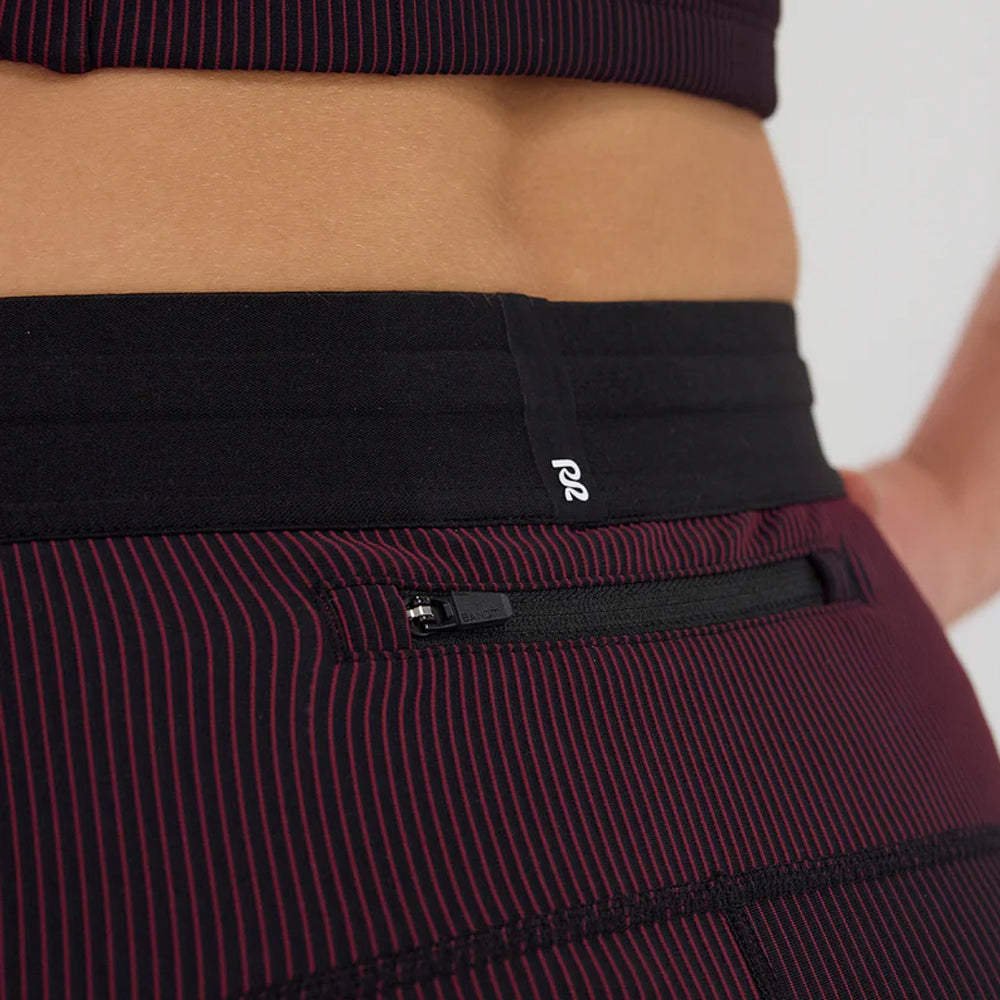 Bandit Running Striped Cadence 5" Compression - Black/Fig