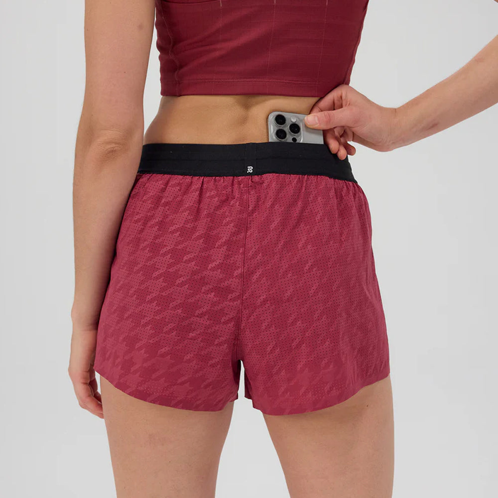 Bandit Running Vento 3" Womens Split Short - Berry