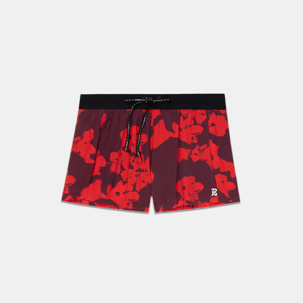 Bandit Running Vento 3" Womens Split Short - Fleura Fig/Intense Red