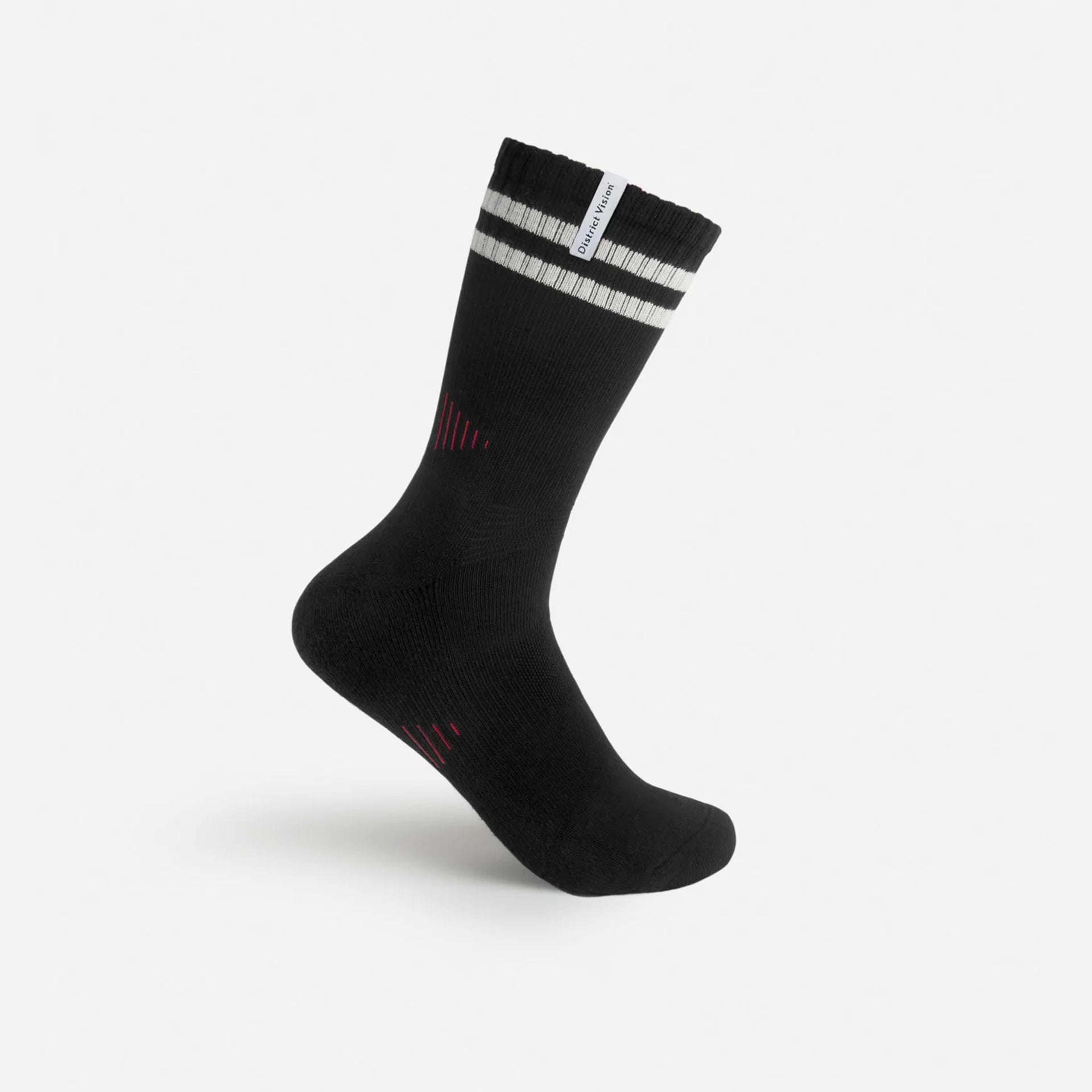 District Vision Japanese Organic Cotton Socks - Black/White