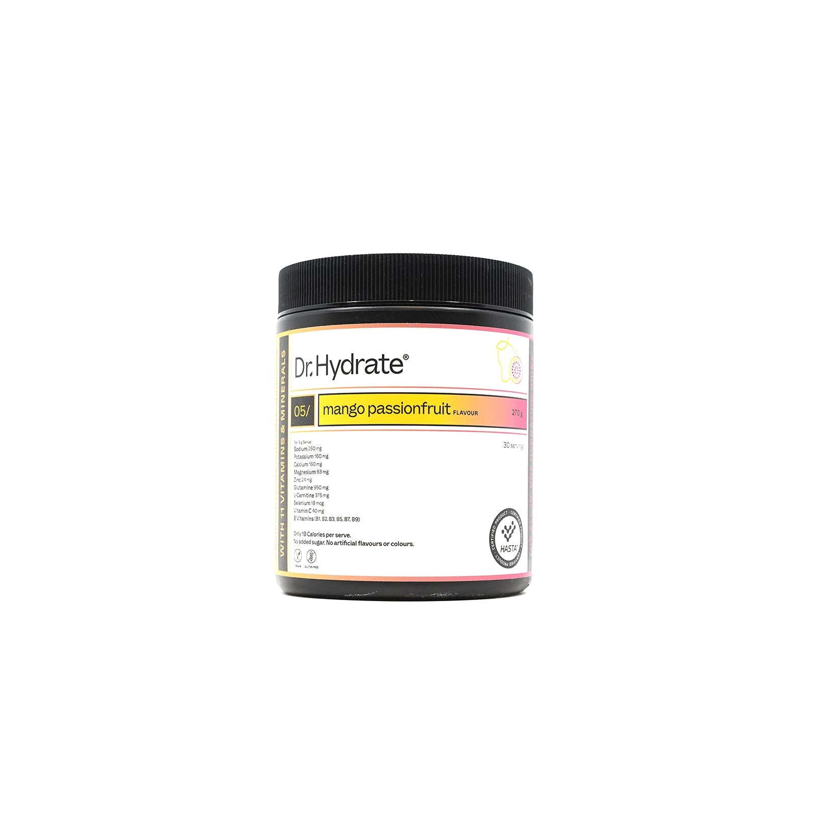 Dr. Hydrate All-In-One Drink Mix Jar - Mango Passionfruit (30 Serves)