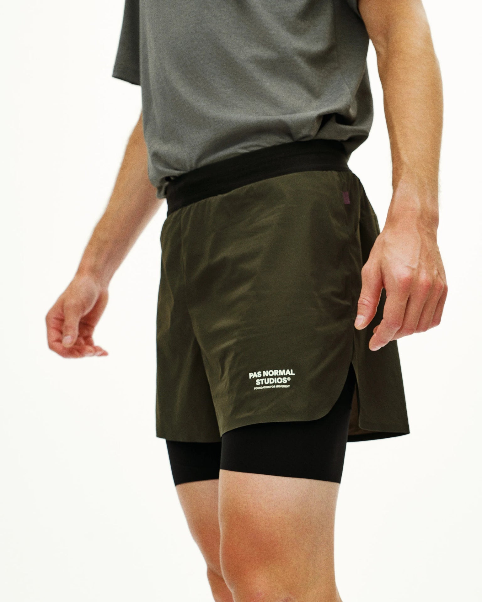 Pas Normal Studios Balance 2-in-1 Shorts - Dark Olive