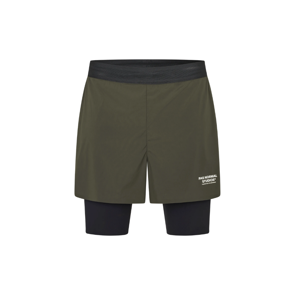 Pas Normal Studios Balance 2-in-1 Shorts - Dark Olive