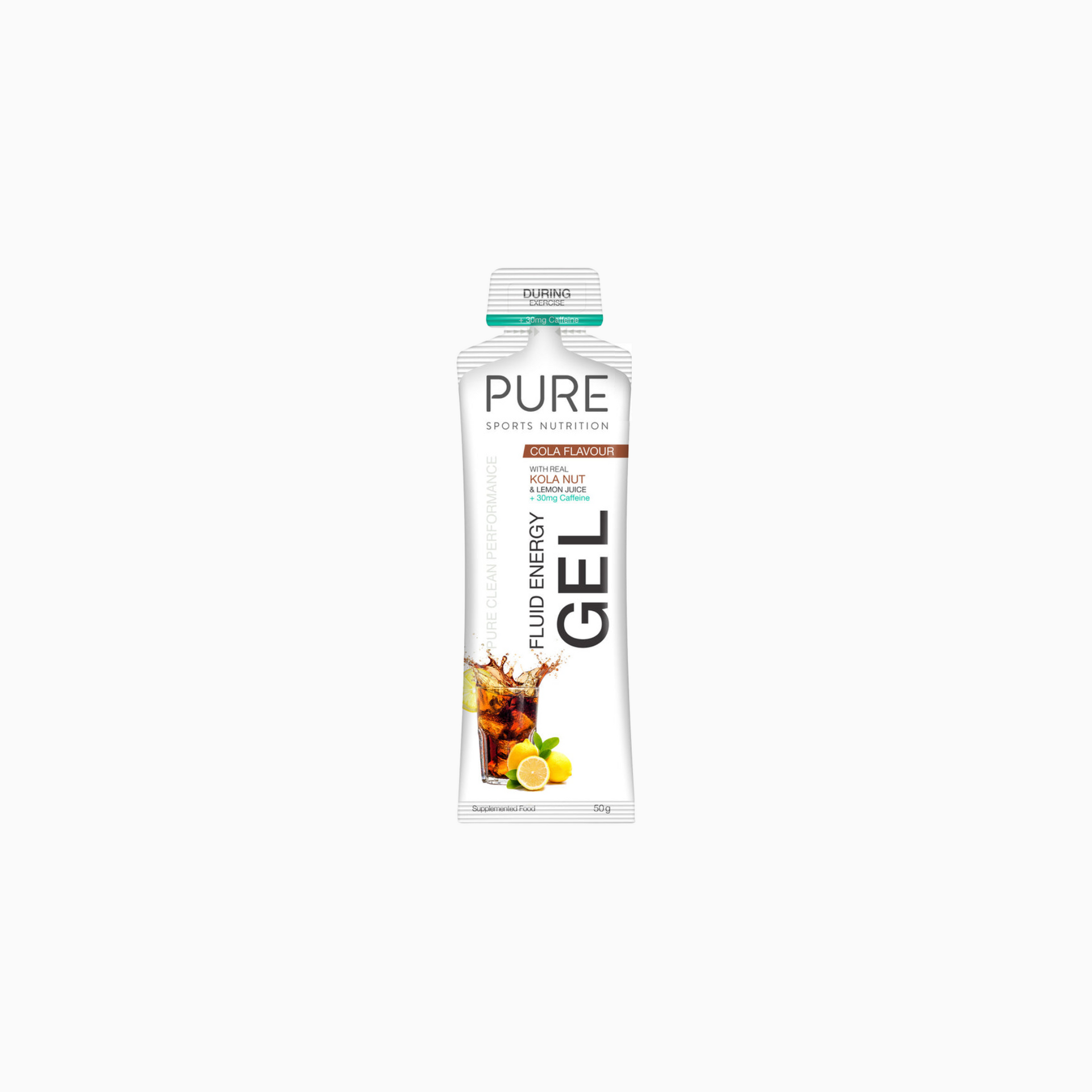 PURE Sports Nutrition Fluid Energy Gel 50g - Cola + Caffeine (Single Serving)