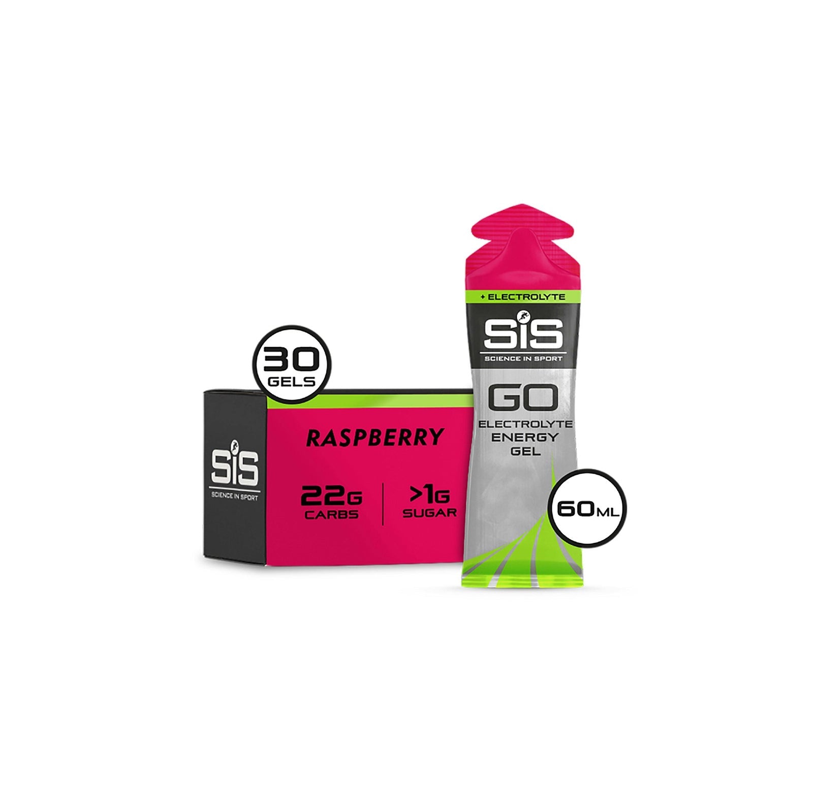 SIS GO Energy + Electrolytes Gel - Raspberry - 30 Pack